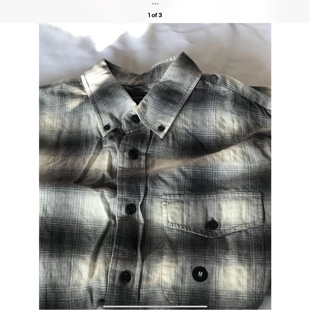 Gray Plaid Button-Up Shirt